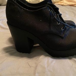 Black playform boots